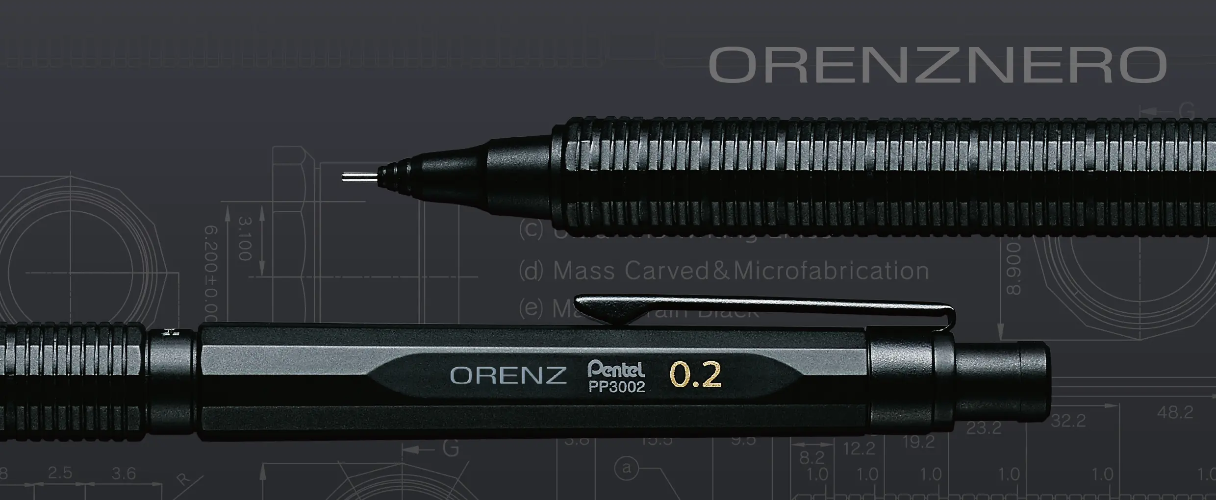 ぺんてる シャープペン オレンズネロ ORENZNERO 0.2 0.3 0.5mm PP3002 PP3003 PP3005