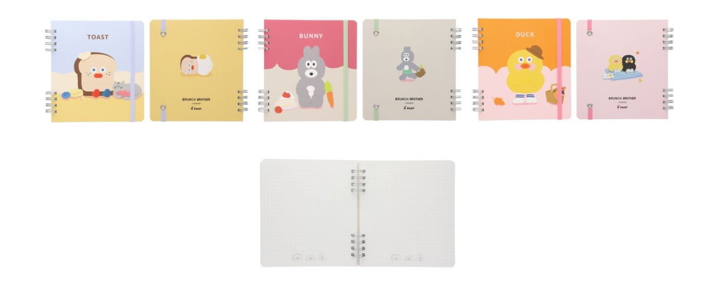パイロット ゲルインキボールペン『ジュース×BRUNCH BROTHER』リングノート スクエア×BRUNCH BROTHER NRRSB25