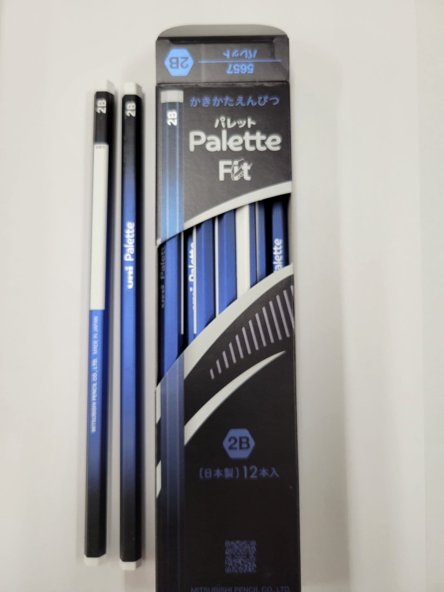 【金箔押し鉛筆名入れ無料】 三菱鉛筆 ユニパレット 2B uni Palette かきかたえんぴつユニパレットFit メタリックネイビー　5657 6角 PLT FTMN2B　手触りしっとり手にフィット【メール便発送できます】 えんぴつ名入れ 金箔押し 卒園記念品 入学祝い ギフト