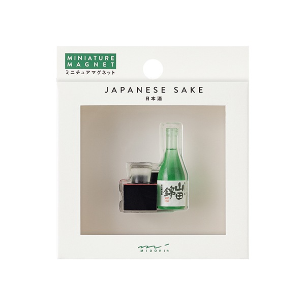 【日本の食を繊細な技術で表現したマグネット】 ミドリ midori ミニチュアマグネット 1個入 日本酒柄 43439006 43439-006 ミニチュア マグネット 【強力なネオジム磁石を採用！】