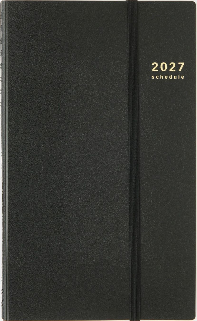 【2027年1月始まり】 高橋書店 [No.93] リングダイアリー スリム （セパレート）【黒】 No.93 ダイアリー スケジュール帳 手帳【カバンの中でも開かない、ゴムバンド付き】