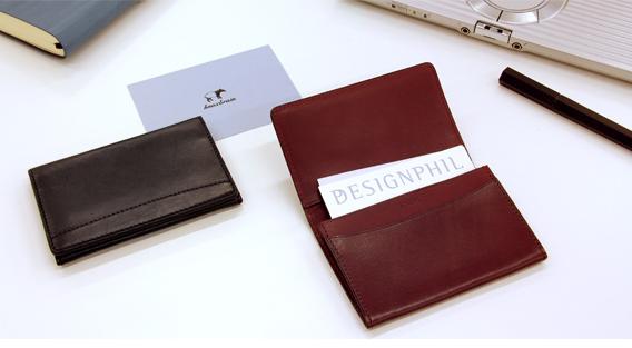 【お祝いやプレゼントに】デザインフィルノックス 名刺入れ ピアス 名刺入れ笹マチ KNOX 本革製レザー 236054