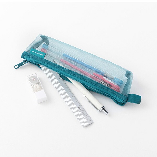 軽くて中身が見やすいミドリメッシュペンケース 青A41831-006メッシュペンケース数量限定