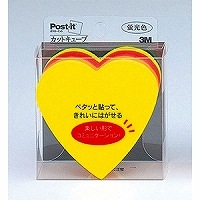 ポストイットノート カットキューブハート蛍光カラー5色