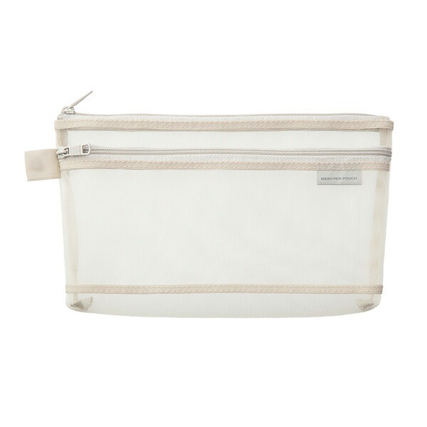 【軽くて中身が見やすい】 ミドリ メッシュペンポーチ グレーA 41833-006 メッシュペンポーチ