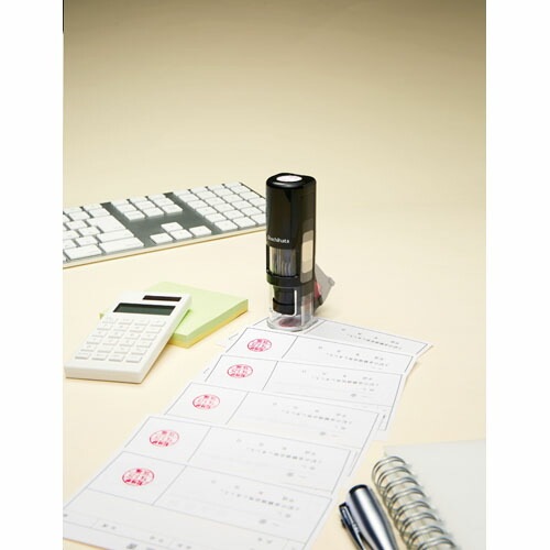 書類整理に最適日付入りネーム印シャチハタデータネームＥＸキャップレス15号XGL-CL15S/MOスタンプ台内臓式