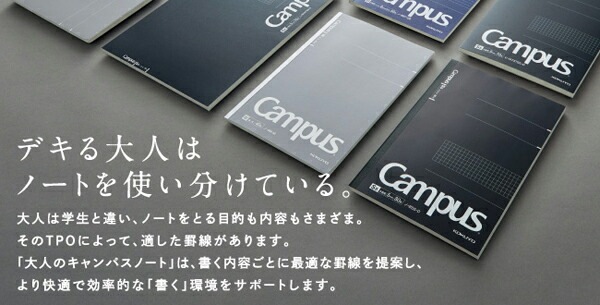 コクヨ 大人のキャンパスノート5ミリ方眼 B5サイズ80枚　無線綴じノ-8S5-D