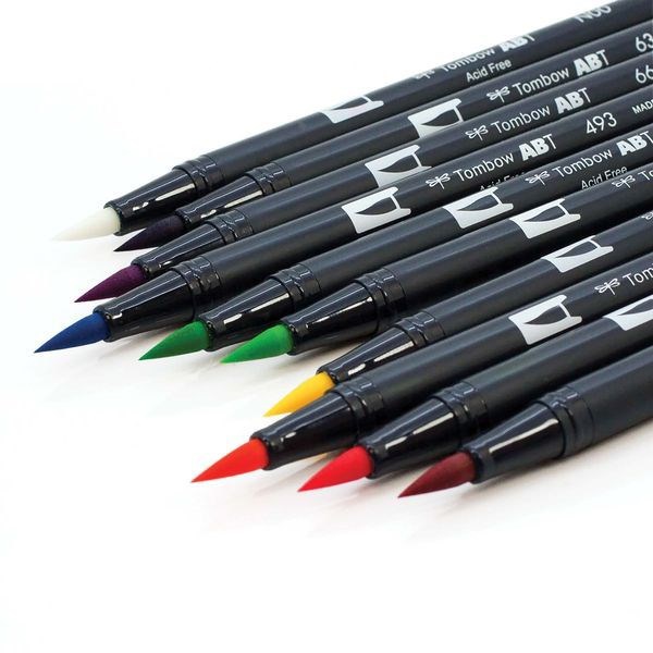 アメリカのヒット商品トンボ鉛筆水性マーカー DUAL BRUSH AB-T10色セット ブライトAB-T10CBR本格グラフィックマーカーブライトーセット