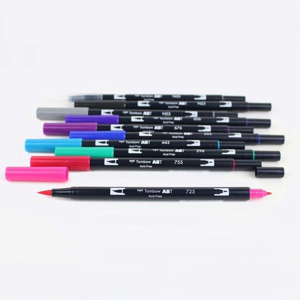 アメリカのヒット商品トンボ鉛筆水性マーカー DUAL BRUSH AB-T10色セット ギャラクシーAB-T10CGA本格グラフィックマーカーギャラクシーセット