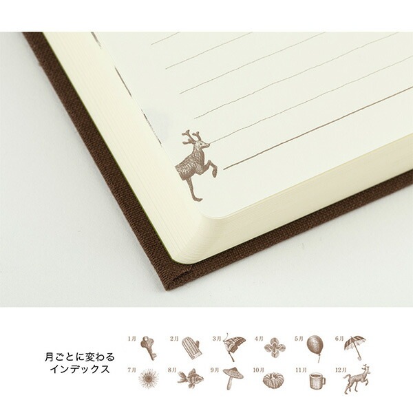 去年の自分に出会えるミドリ日記 3年連用 扉 茶12395-006日記 3年連用3年連用日記