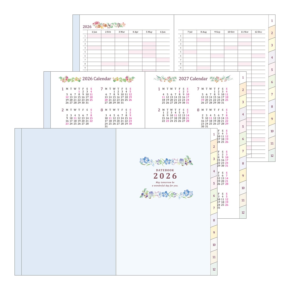 【2026年1月始まり】デザインフィル　ミドリ　ポケットダイアリー<B6> カントリータイム 花柄　22374006