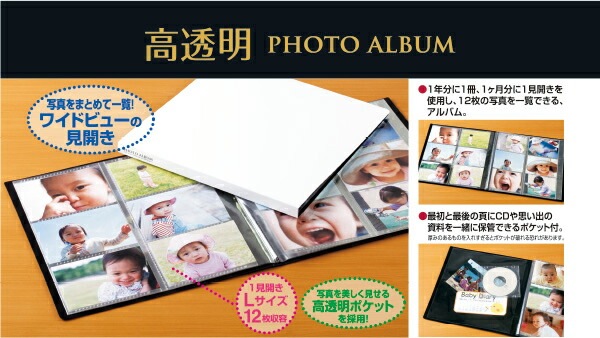 セキセイフォトアルバム高透明3段ポケットLサイズ240枚収容