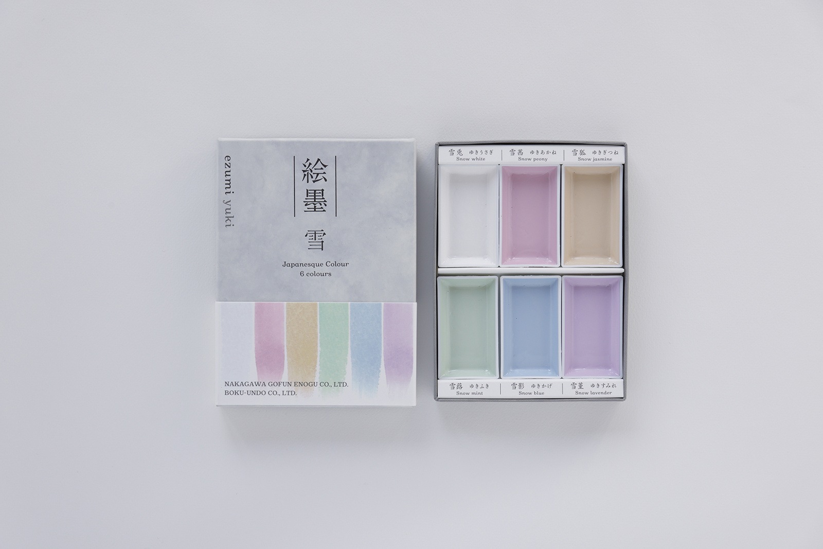 数量限定】ナカガワ胡粉絵具株式会社×墨運堂 共同開発 絵墨 6色セット