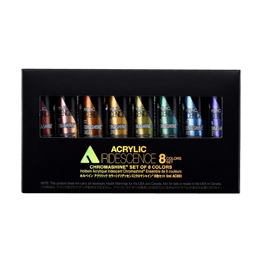 ホルベイン・アクリリック カラー［イリデッセンス］ 5ml AC893 クロマシャイン(R) 8色セット