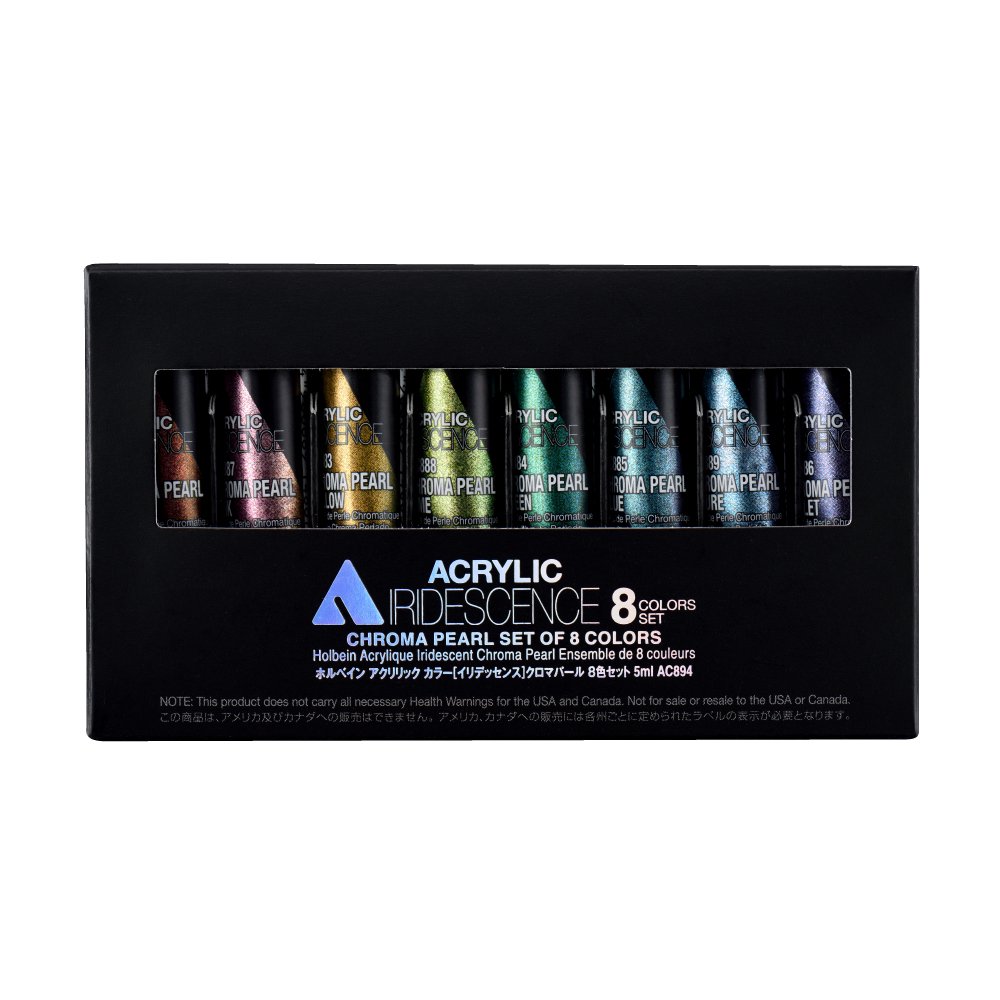 ホルベイン・アクリリック カラー［イリデッセンス］ 5ml AC894 クロマパール 8色セット