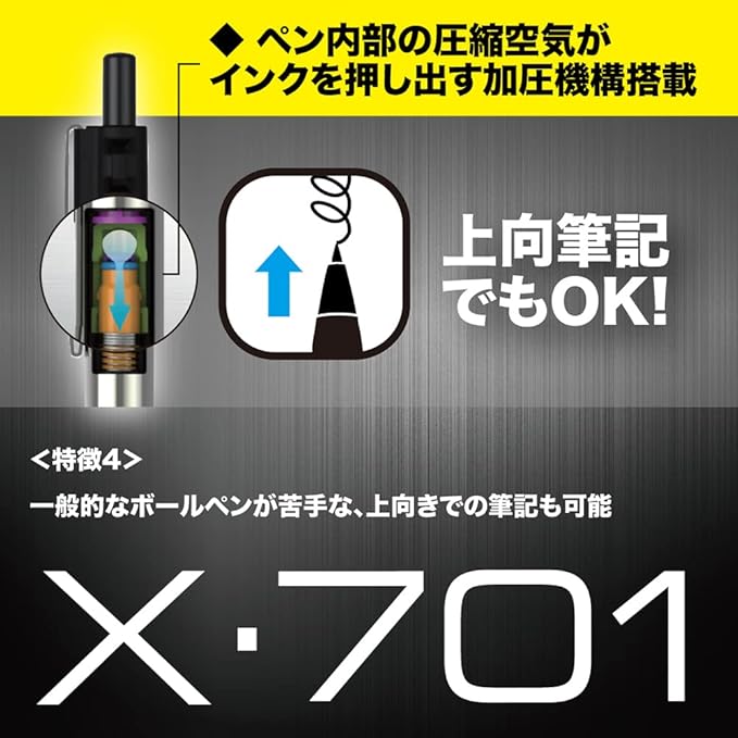 日本未発売モデル】 ゼブラ ZEBRA 油性ボールペン X-701 加圧式 0.7mm