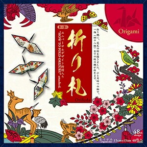 トーヨー折り紙折り札15ｃｍ×15ｃｍ花札デザイン48枚入り