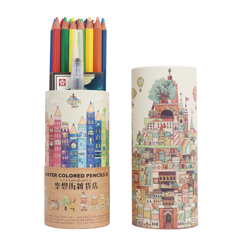 サクラクレパス 水彩色鉛筆24色 【空想街紙管入り】 EPY24KE