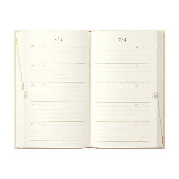 去年の自分に出会えるミドリ日記 5年連用 刺繍 花柄 ベージュ12883-006日記 5年連用5年連用日記