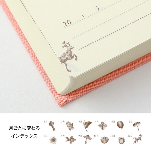 「連用日記 扉」10周年記念ミドリ日記 3年連用 扉 ミニ ピンク12901-006日記 3年連用 扉 ミニ ミニサイズの連用日記