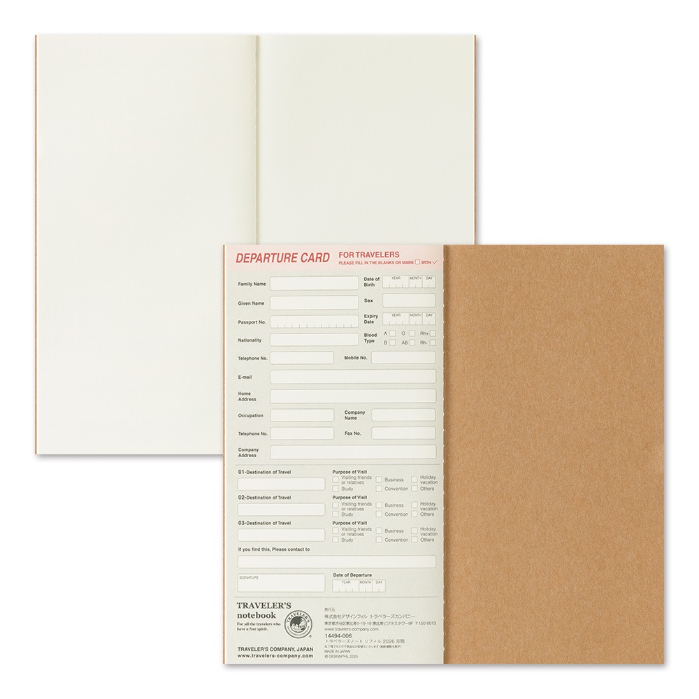 【トラベラーズノート】トラベラーズノート リフィル 2026 月間　14494006