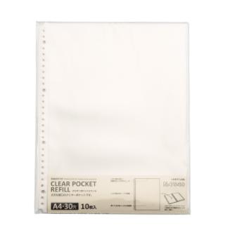 リヒトラブ SMART FIT クリヤーポケットリフィル A4サイズ30穴 10枚入り N-7540