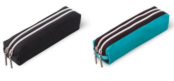 レイメイ藤井ダブルファスナーカラーペンケースMサイズブラック・ブルー