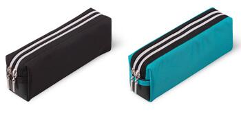 レイメイ藤井ダブルファスナーカラーペンケースLサイズブラック・ブルー