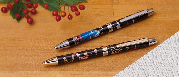 【雅 それは上品な美しさ】パイロット 2+1雅絵巻 2色 0.7mm 細字 ボールペン＋シャープ0.5㎜ BTHM-3SR 多機能ペン 多機能筆記具