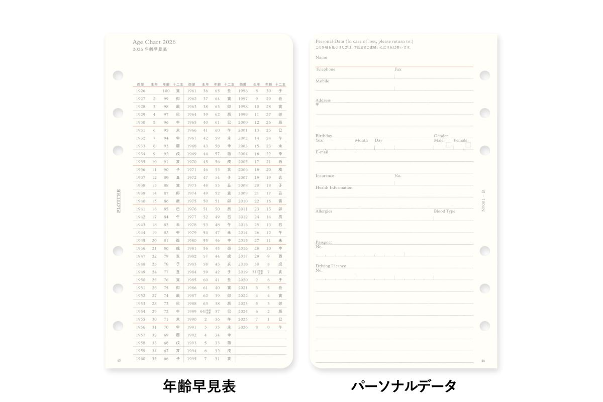 【2026年度版リフィル】 PLOTTER プロッター 001 リフィル 2026年版 月間ブロック バイブルサイズ 77718169 777-18169 2026年度版 システム手帳 リフィル 【数量限定】
