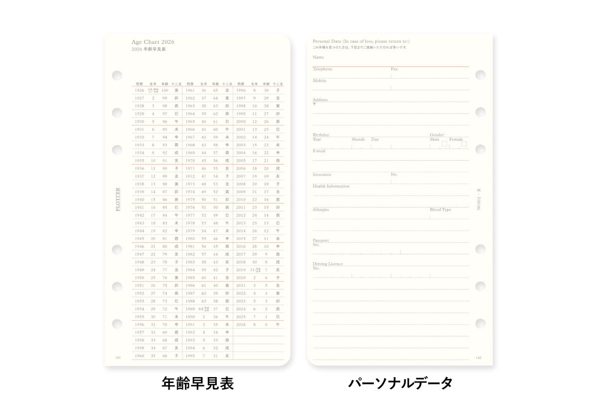 【2026年度版リフィル】 PLOTTER プロッター 002 リフィル 2026年版 週間レフト式 バイブルサイズ 77718174 777-18174 2026年度版 システム手帳 リフィル 【数量限定】