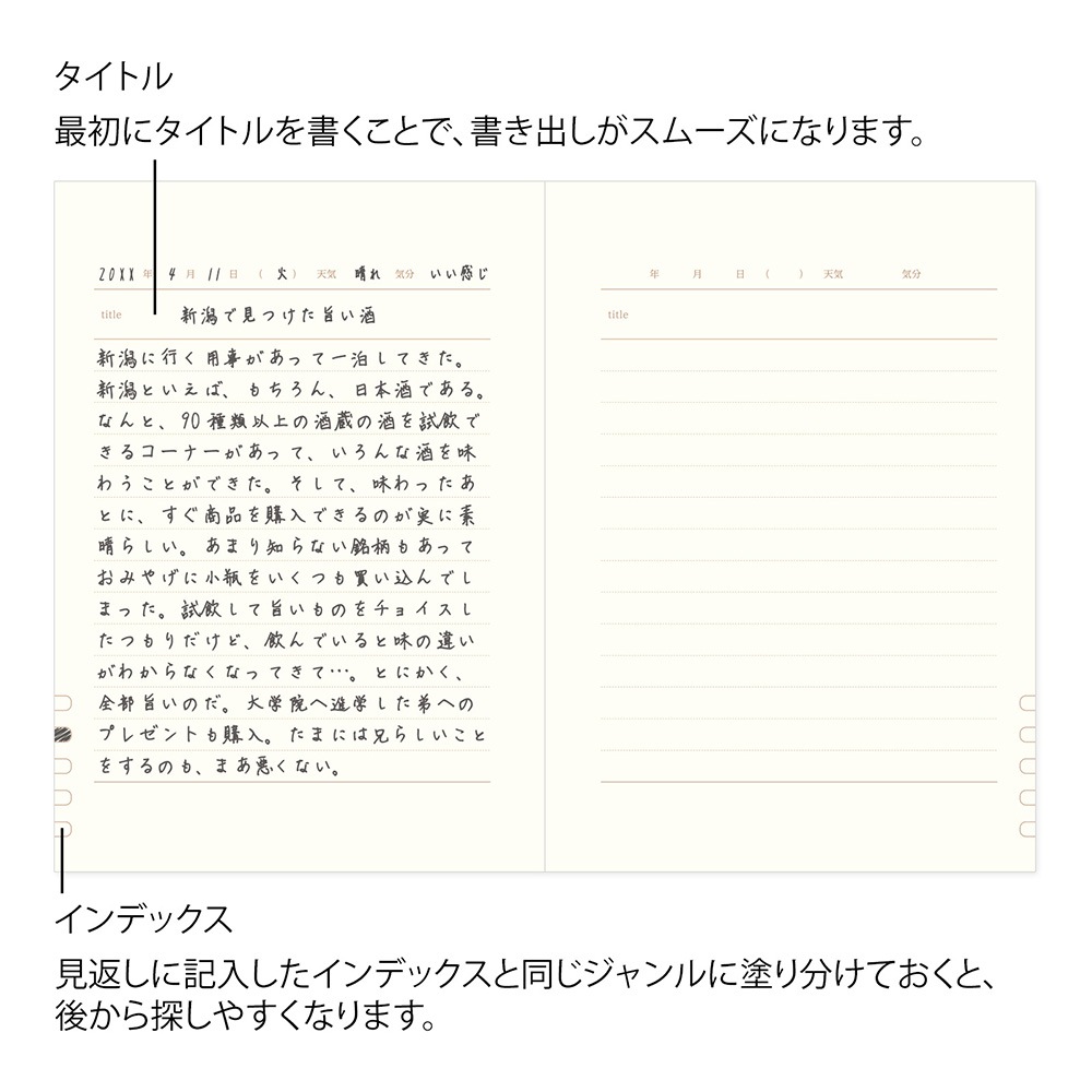 デザインフィルミドリ　日記 1日1ページ 洋風 赤