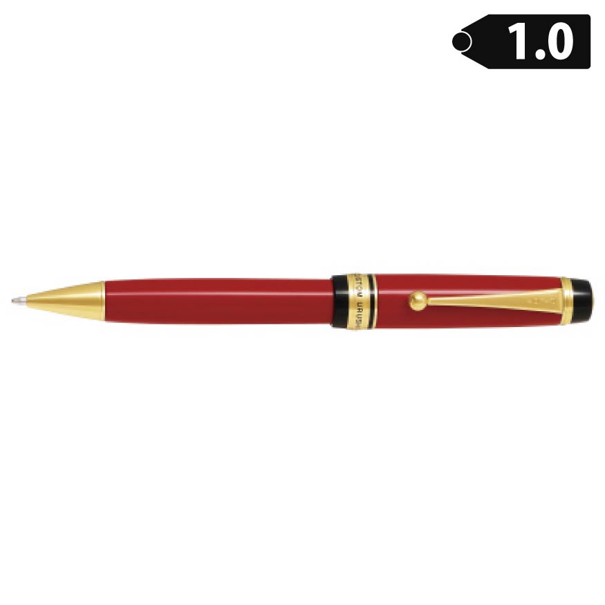 【エボナイト削り出しの鞘・軸】パイロット カスタムURUSHI 漆黒・朱 BKV-45SR 油性ボールペン【蝋色漆仕上げ】