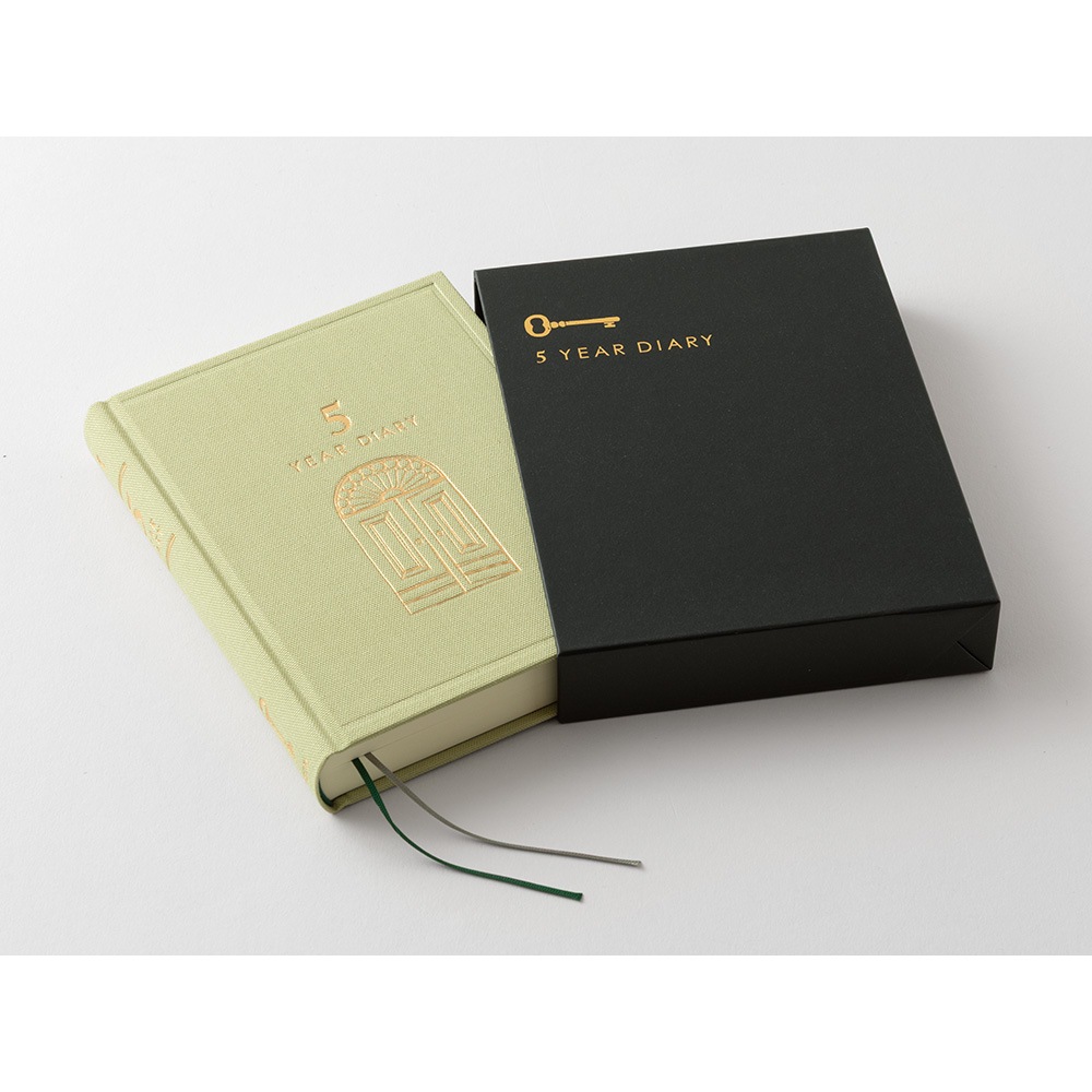 デザインフィルミドリ　日記 5年連用 扉 ミニ 薄緑