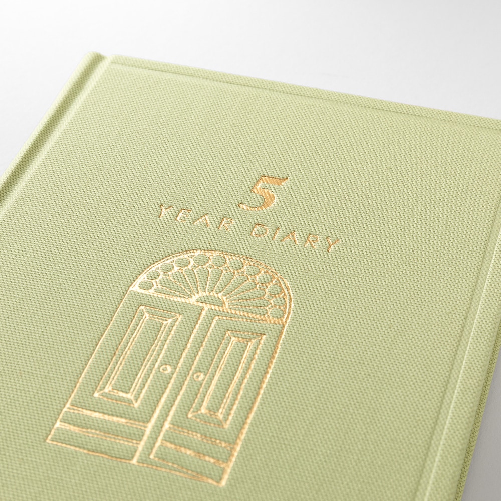 デザインフィルミドリ　日記 5年連用 扉 ミニ 薄緑