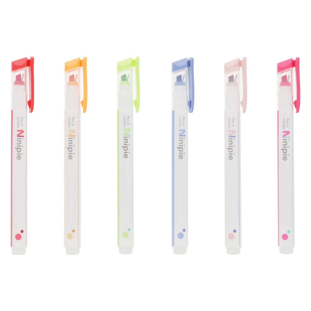 1つのペン先にペン＆マーカーサンスター文具Ninipie ニニピー6本セット