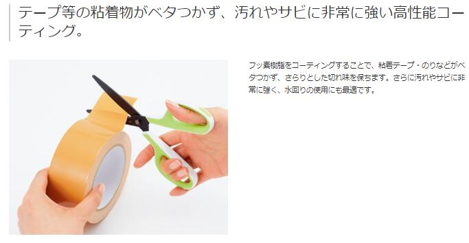 プラス はさみ フィットカーブフッ素コート SC-175SF