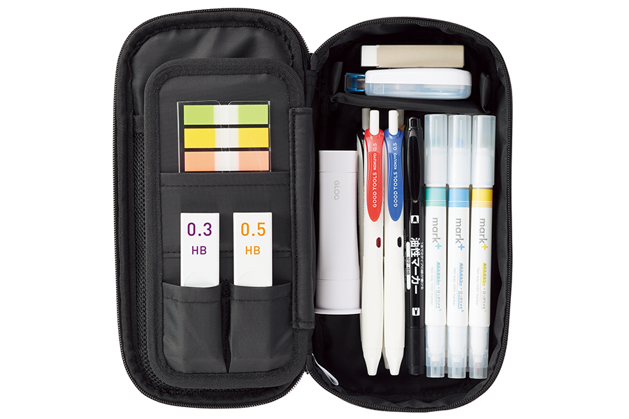 コクヨ　波なみホルダーペンケース〈ウェブレ〉（WAVELE）　F-VBF340　ブラック　ネイビー　グレー　レッド