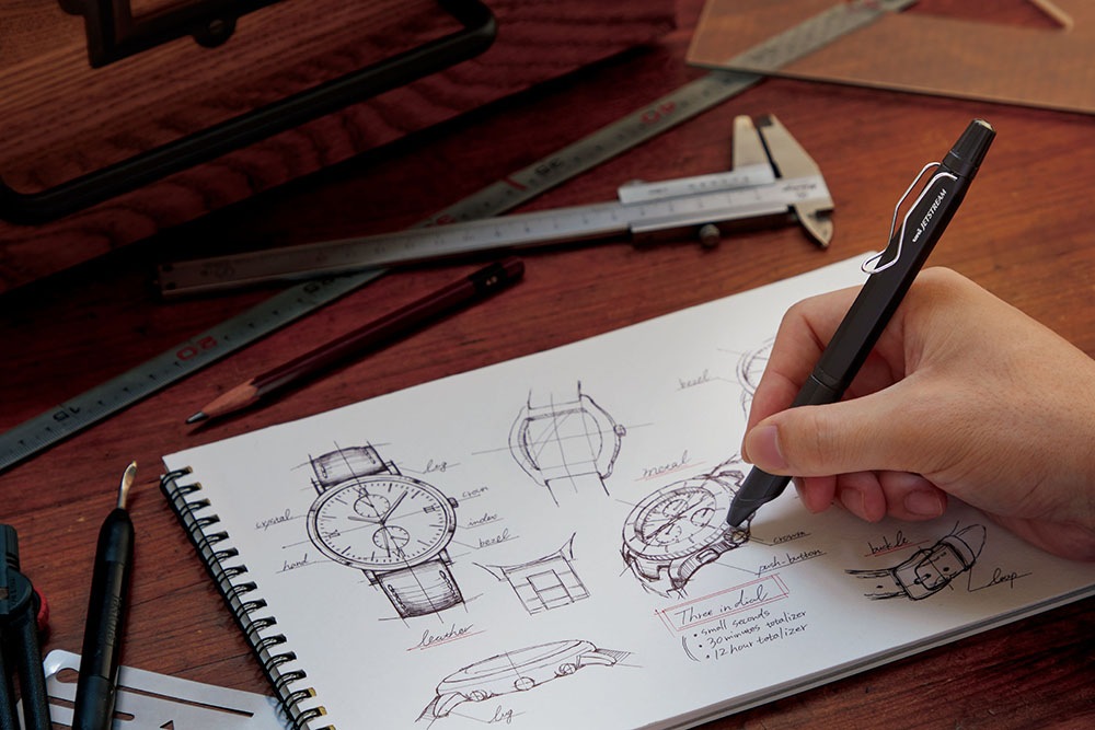 機能性とデザイン性を両立JETSTREAM EDGE 3ジェットストリーム　エッジ 3SXE3-2503-28多機能ペン“エッジ”らしい特長