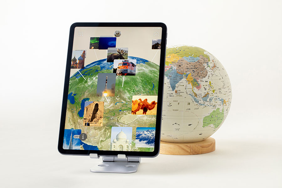 アプリで「世界」がとびだすほぼ日ほぼ日のアースボール ジャーニーAR技術 地球儀本格地球儀モデル