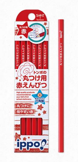 【金箔 箔押し 鉛筆 名入れ無料】 トンボ鉛筆 ippo! 丸つけ用赤えんぴつ CV-KIV 赤鉛筆 あかえんぴつ 【メール便発送できます】 えんぴつ 名入れ 名前入り鉛筆 名前入り 名前入れ 金箔押し 卒園記念品 入学祝い ギフト