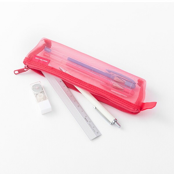 軽くて中身が見やすいミドリメッシュペンケース ピンクA41830-006メッシュペンケース数量限定