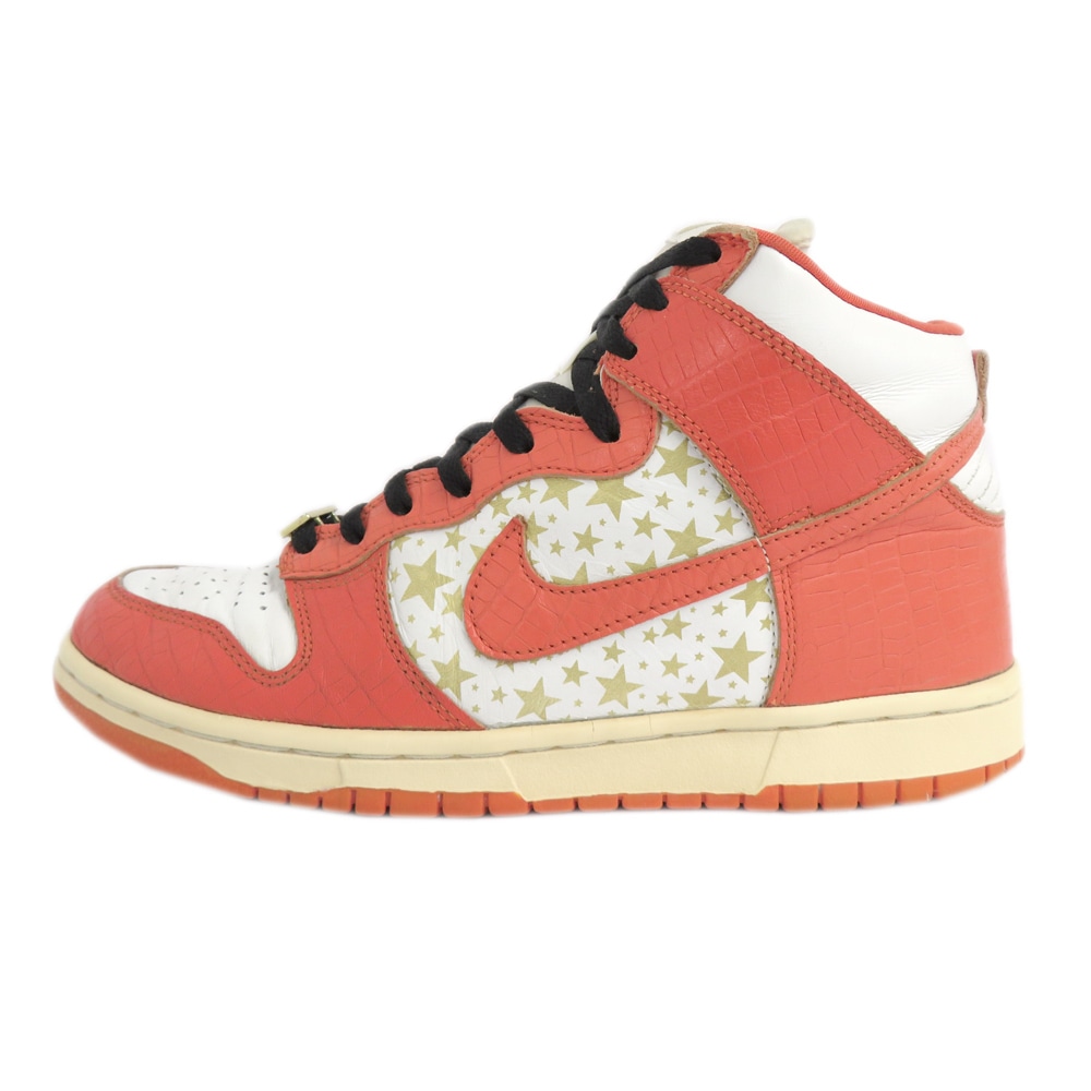 �ڿ���SALE�ۡ�̾�Ų��ۡ�NIKE�ۥʥ��� Supreme Dunk High Pro SB Orange Stars  307385-181 ����ץ꡼�� ���� �ϥ� �ץ� �����ӡ� ����󥸥������� ����å������ �ۥ磻�� US9 27.0cm �ϥ����å� ����� W�͡��� ��� �� ���ˡ���������š�