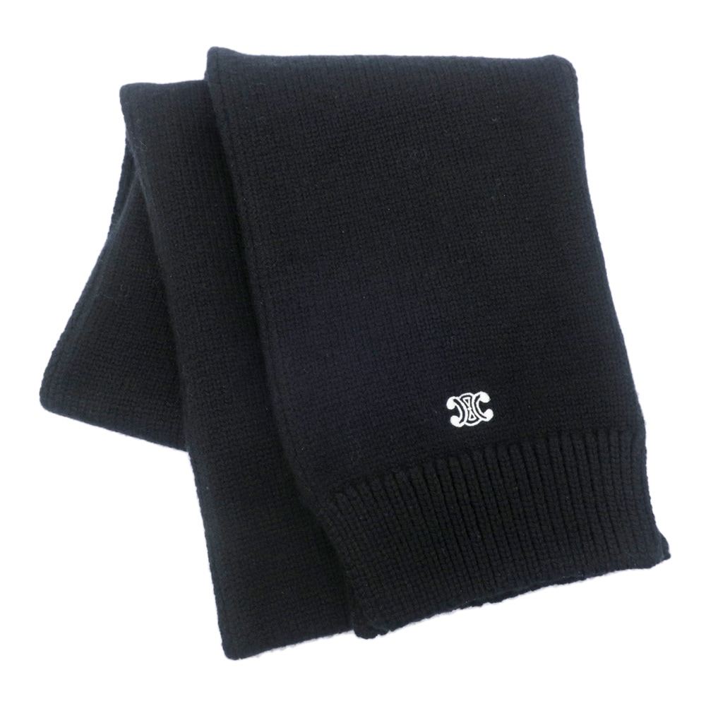 新春SALE】【名東】【CELINE】セリーヌ マフラー ブラック BK