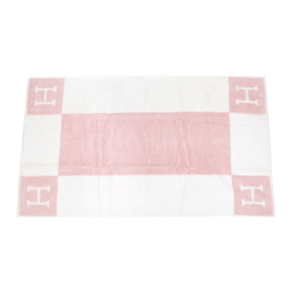 名東】【HERMES】エルメス カレ タオル アヴァロン ローズ リラ 白