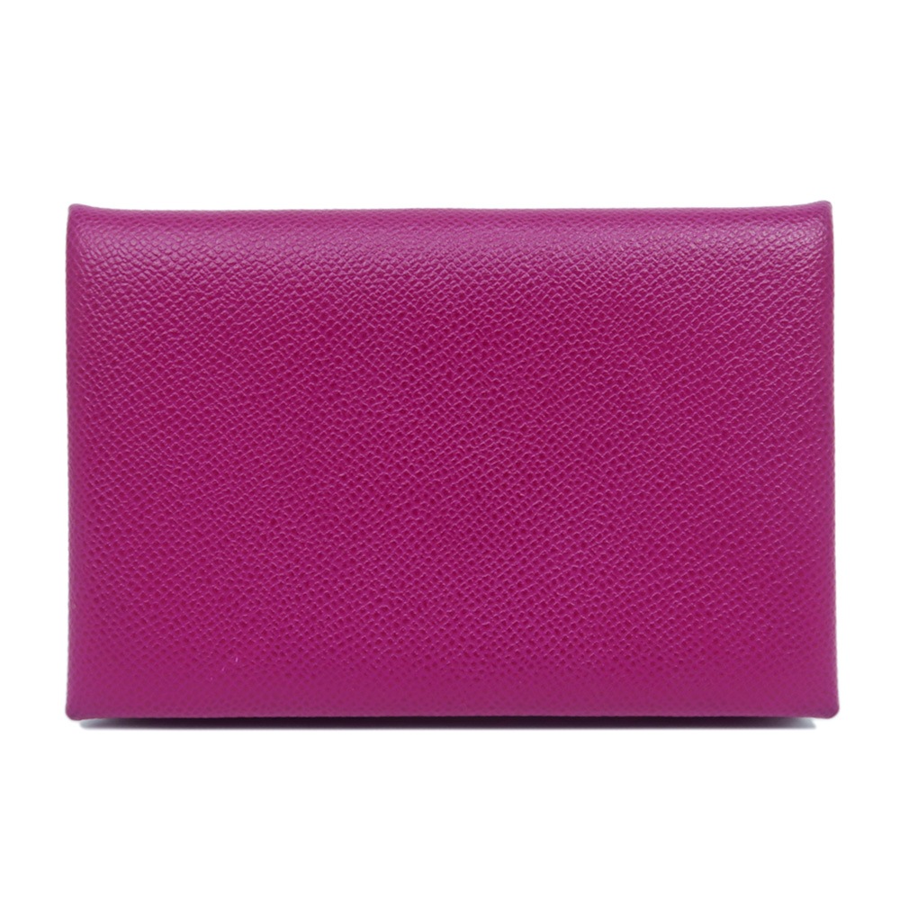 HERMES パープル 名刺入れ　カルヴィ エルメス)☆ローズパープル☆カルヴィ☆カードケース名刺入り