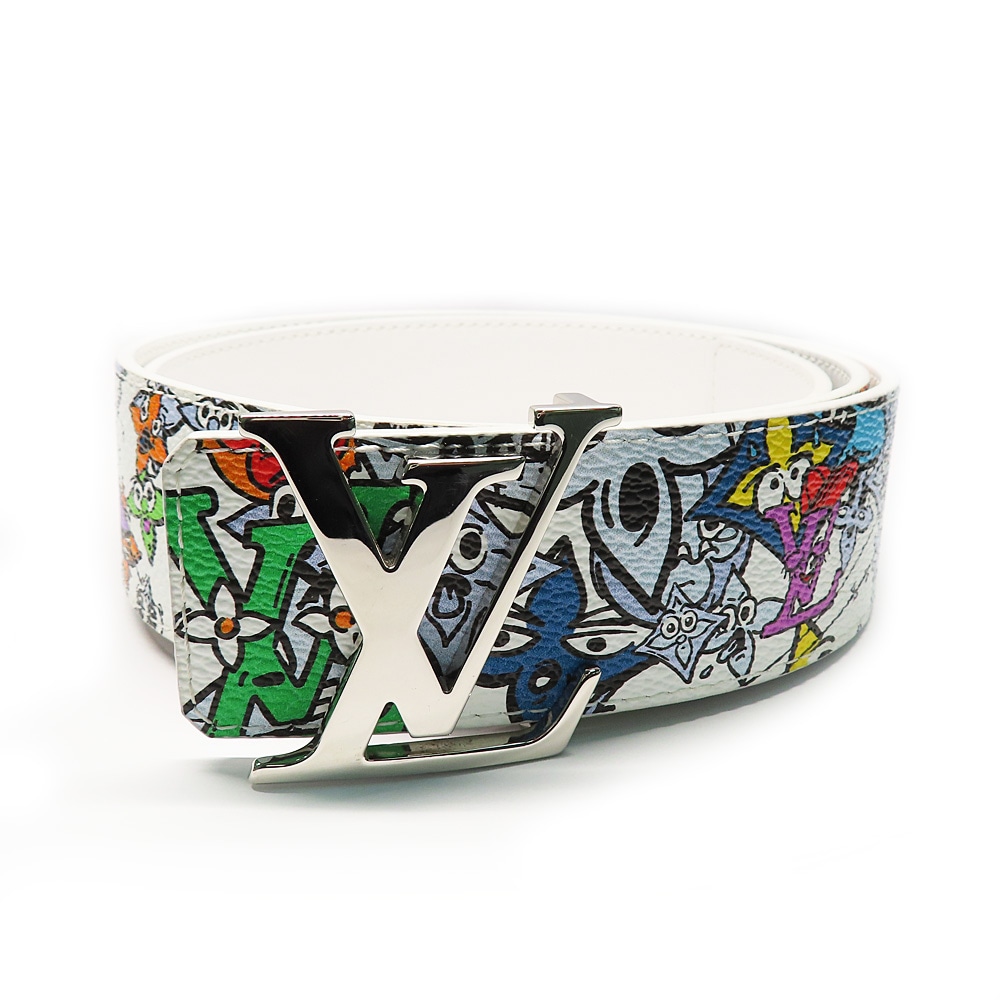 【名古屋】【LOUIS VUITTON】ルイヴィトン LVイニシャル コミック サンチュール M0662 マルチカラー シルバーバックル【中古】
