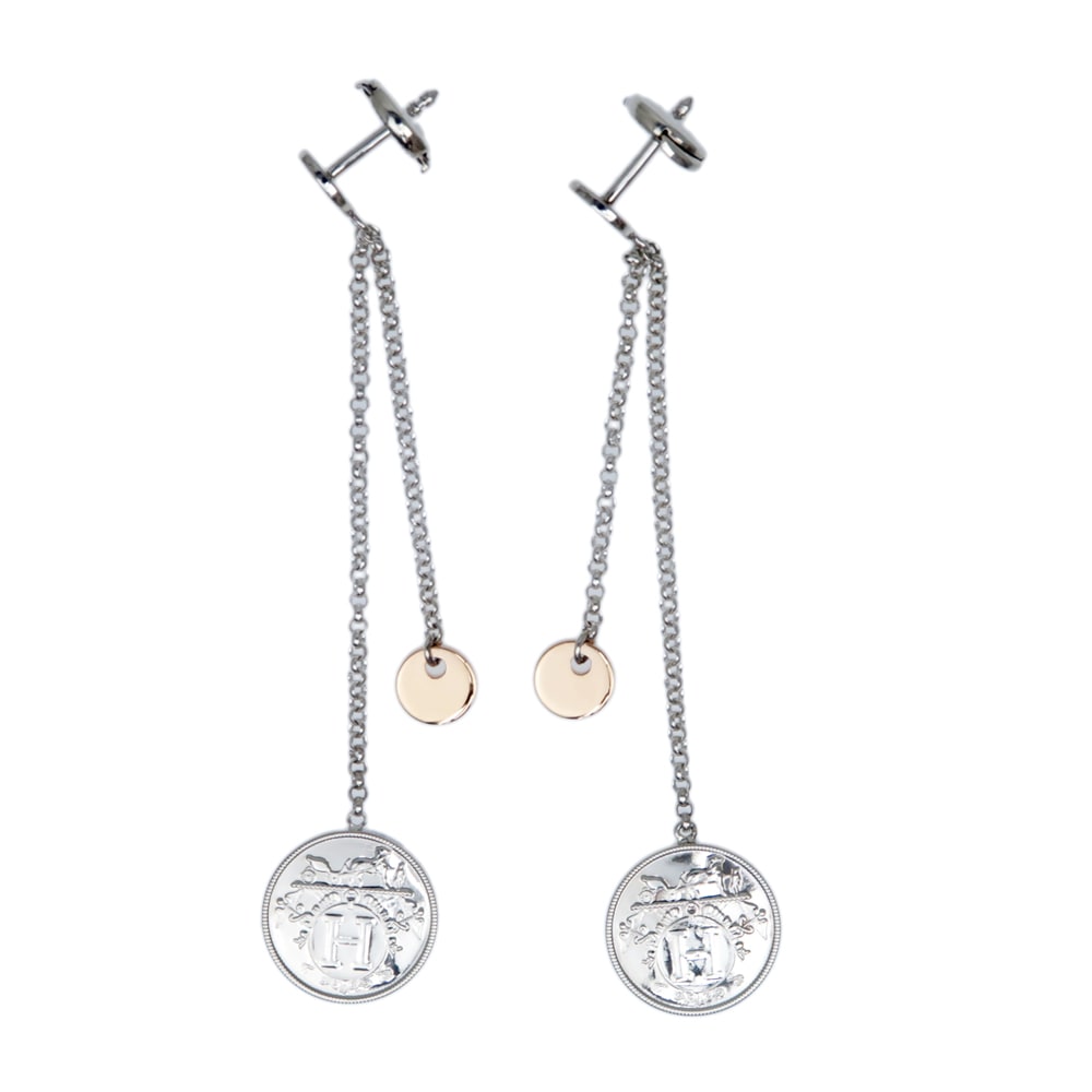 美品⭐︎ HERMES エクスリブリス　ピアス 名前を覚えられないけど一目惚れ、エルメスシルバーピアス