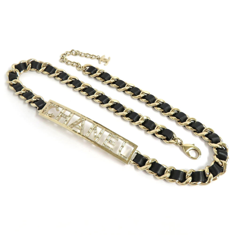 名古屋】【CHANEL】シャネル チェーンベルト ロゴ ストーン