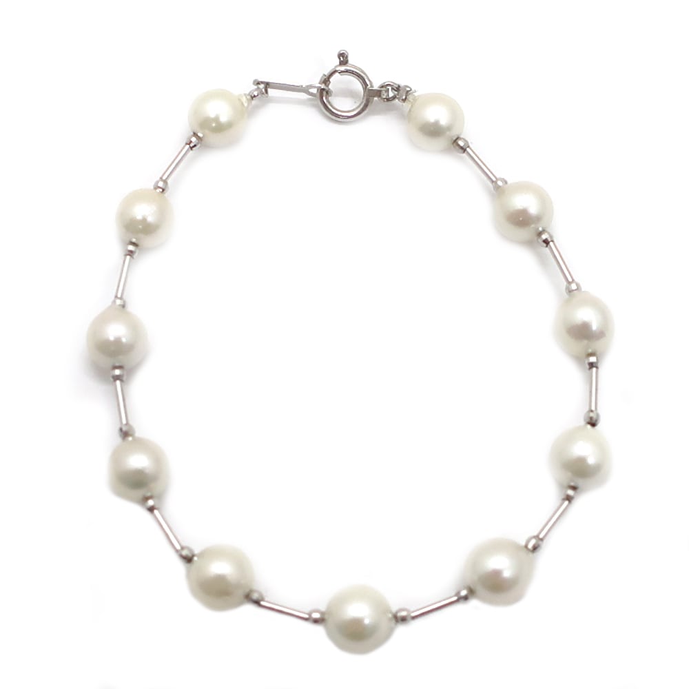 真珠　ブレスレット　K14 天白】【JEWELRY】ブレスレット K14 金 パール 19cm 約6.7g ジュエリー